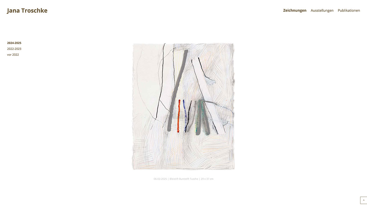 Screenshot von der Landingpage von Jana Troschke © mk
